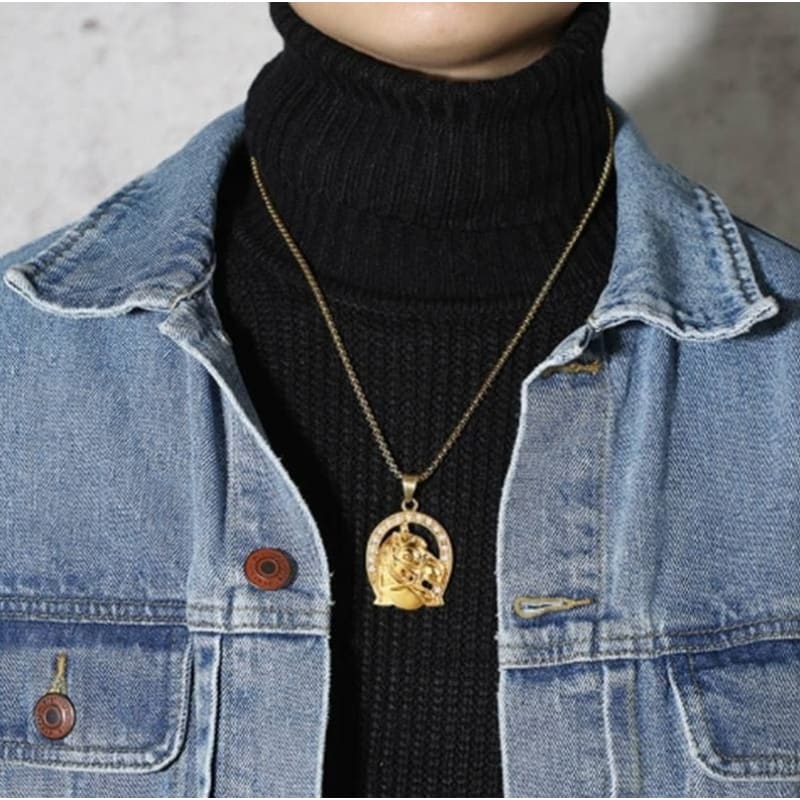 Gold horse pendant necklace - Dream Horse