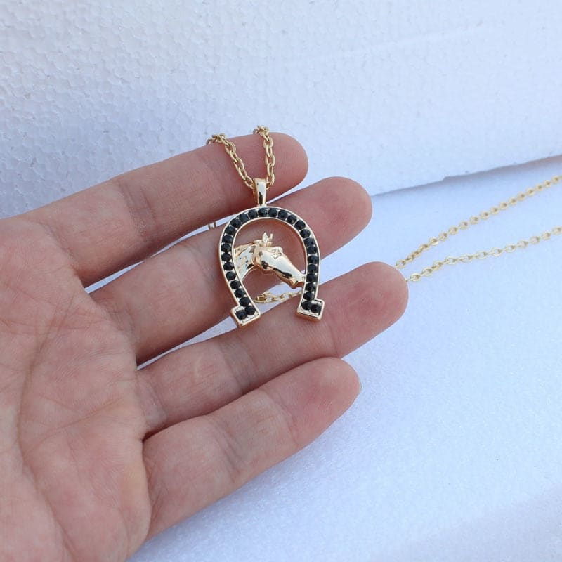 Gold horse shoe necklace - Dream Horse