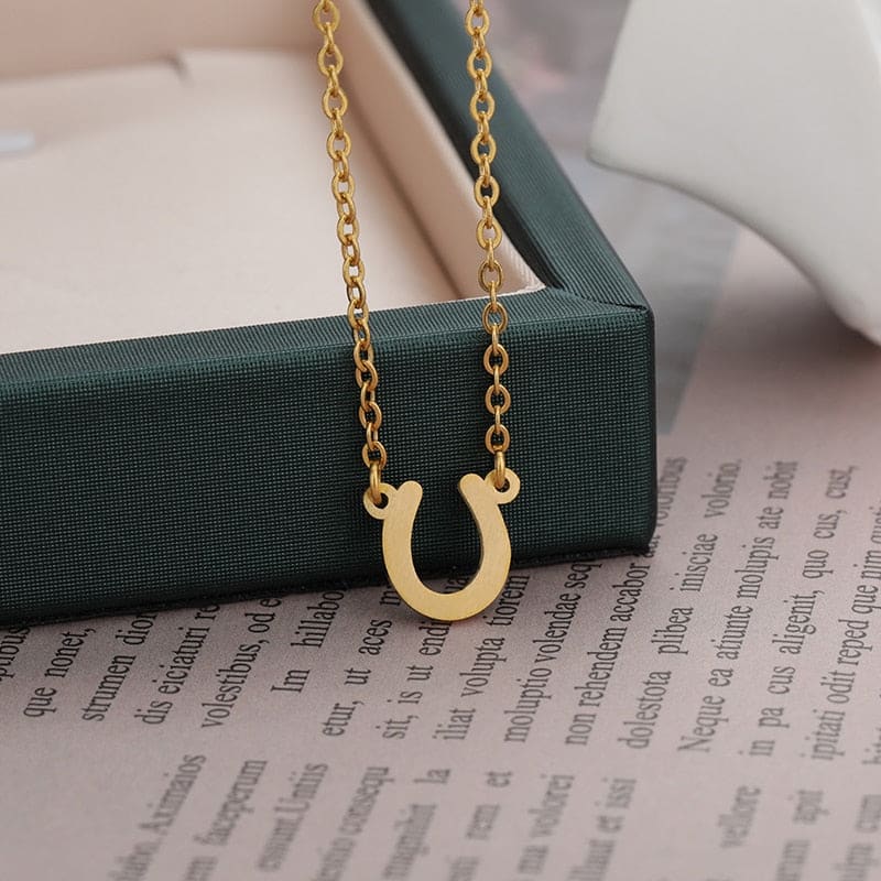 Gold horse shoe necklace - Dream Horse