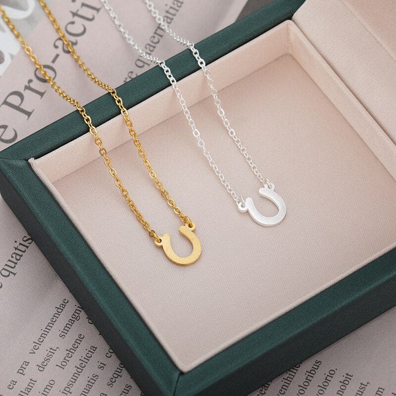 Gold horseshoe necklace - Dream Horse