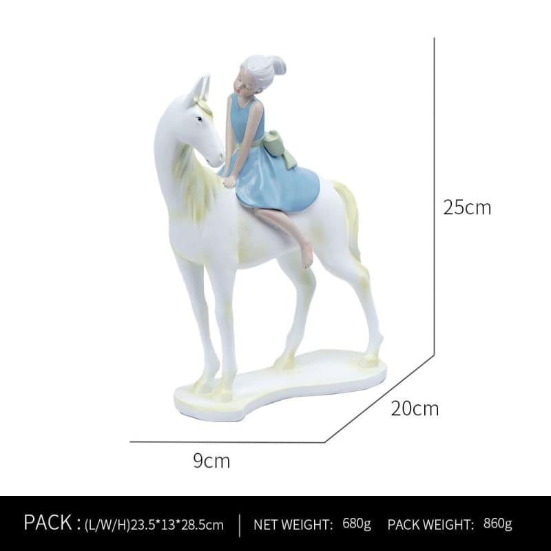 Hirl and her horse sculpture - Dream Horse