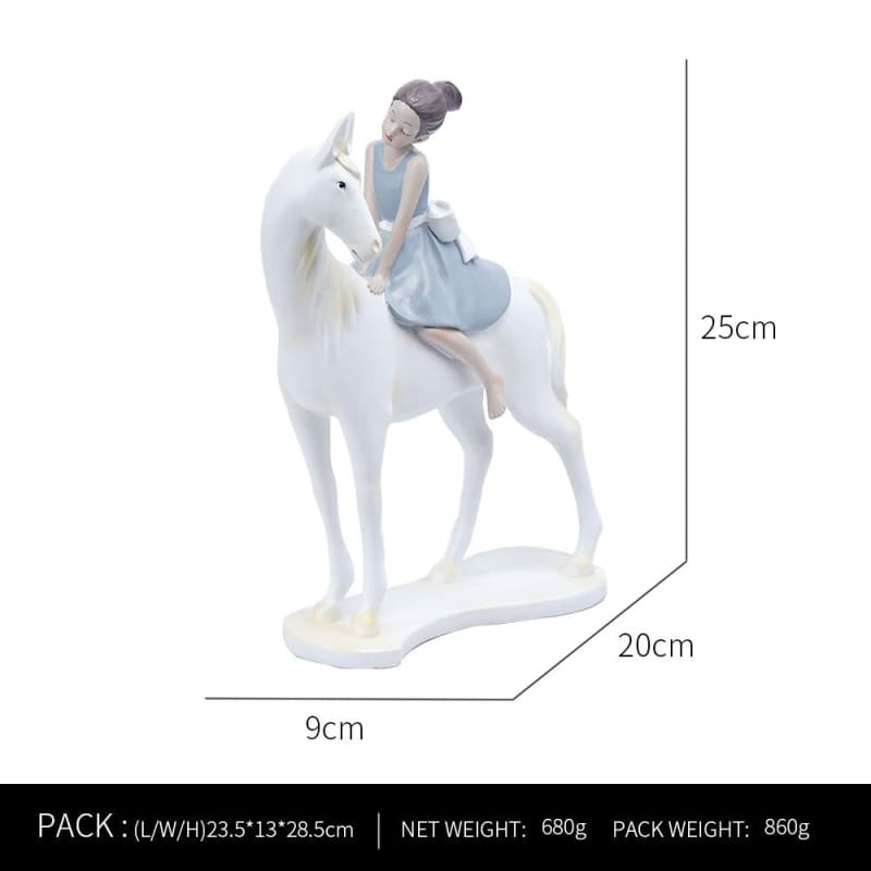 Hirl and her horse sculpture - Dream Horse