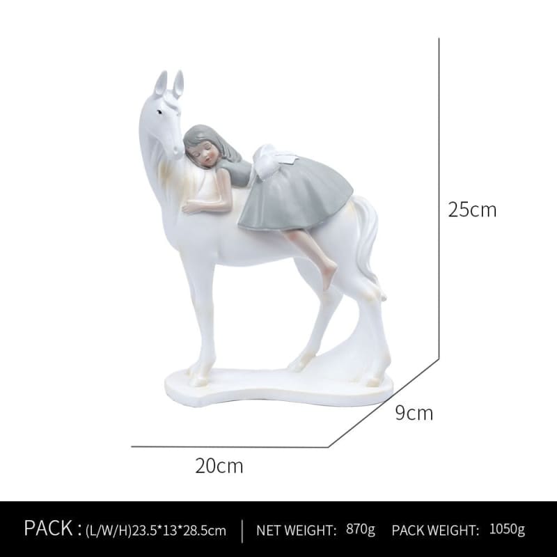 Hirl and her horse sculpture - Dream Horse