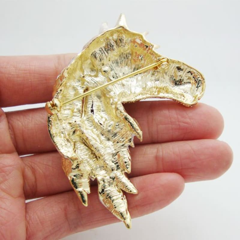 Horse brooch in gold metal - Dream Horse