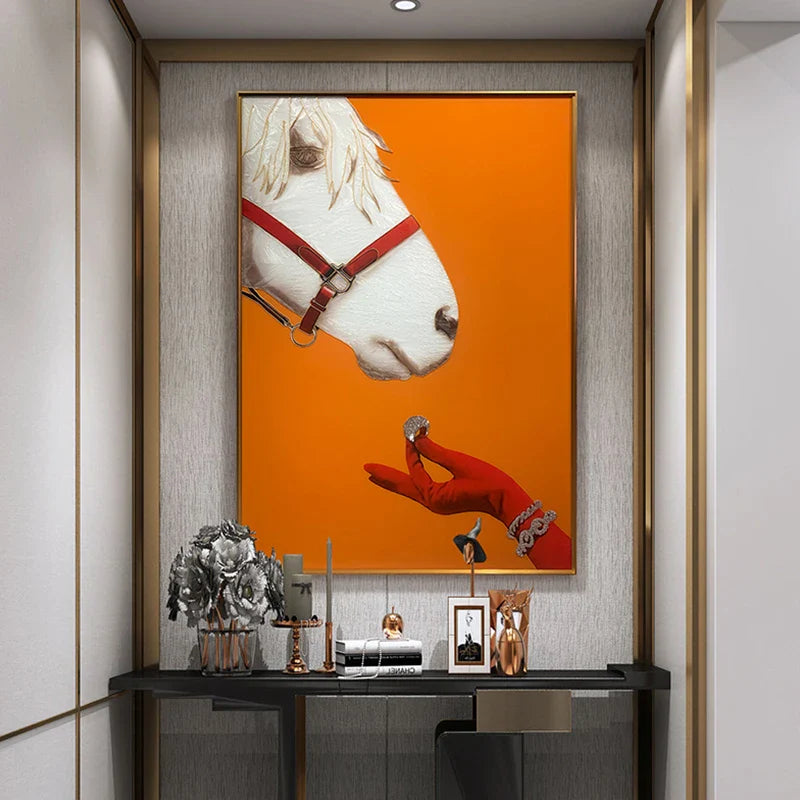 Horse face canvas painting