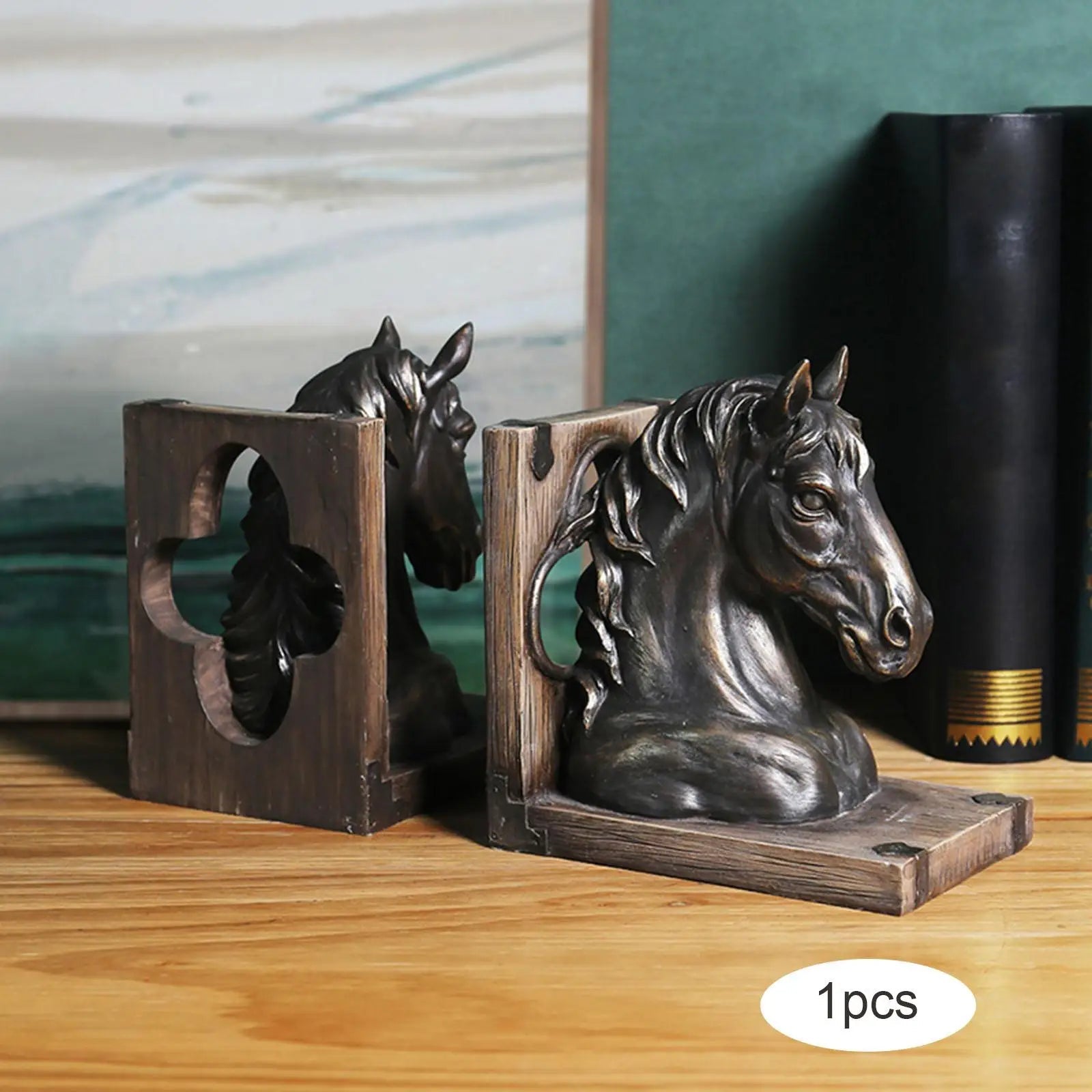 Horse head bookends