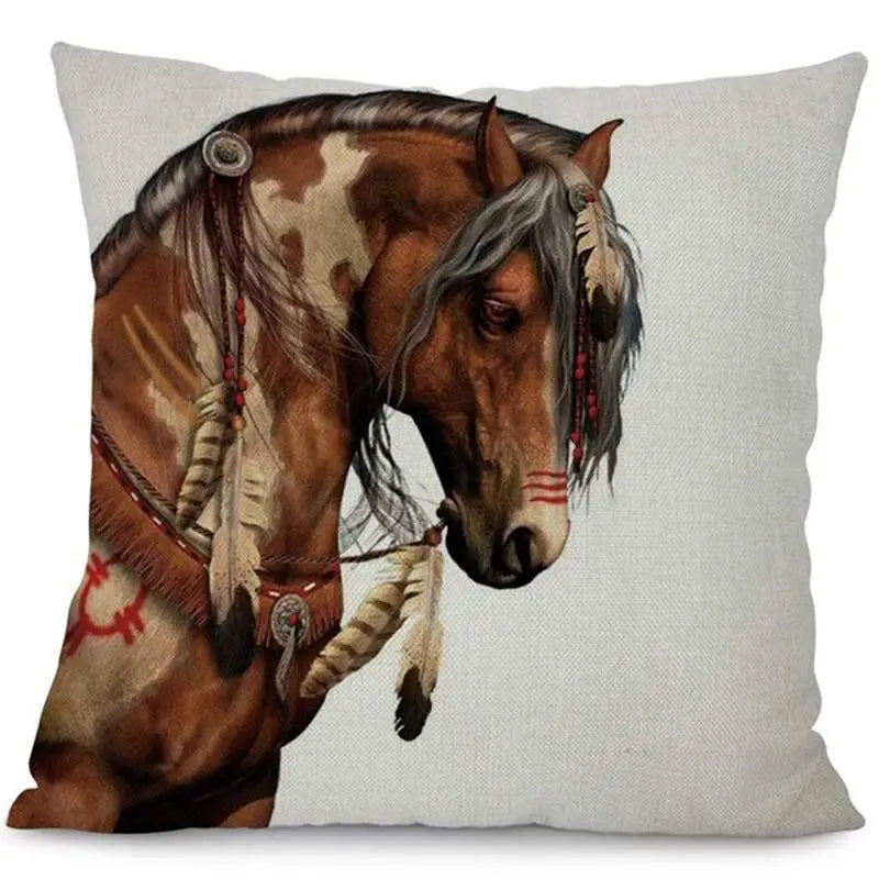 Horse pillow cover