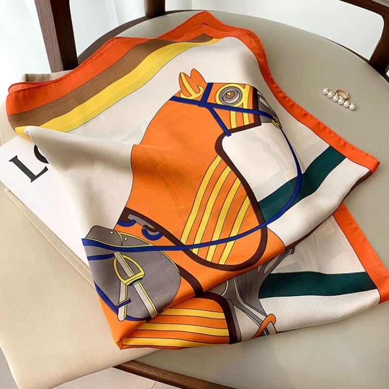 Horse Printed Silk Scarf - Dream Horse