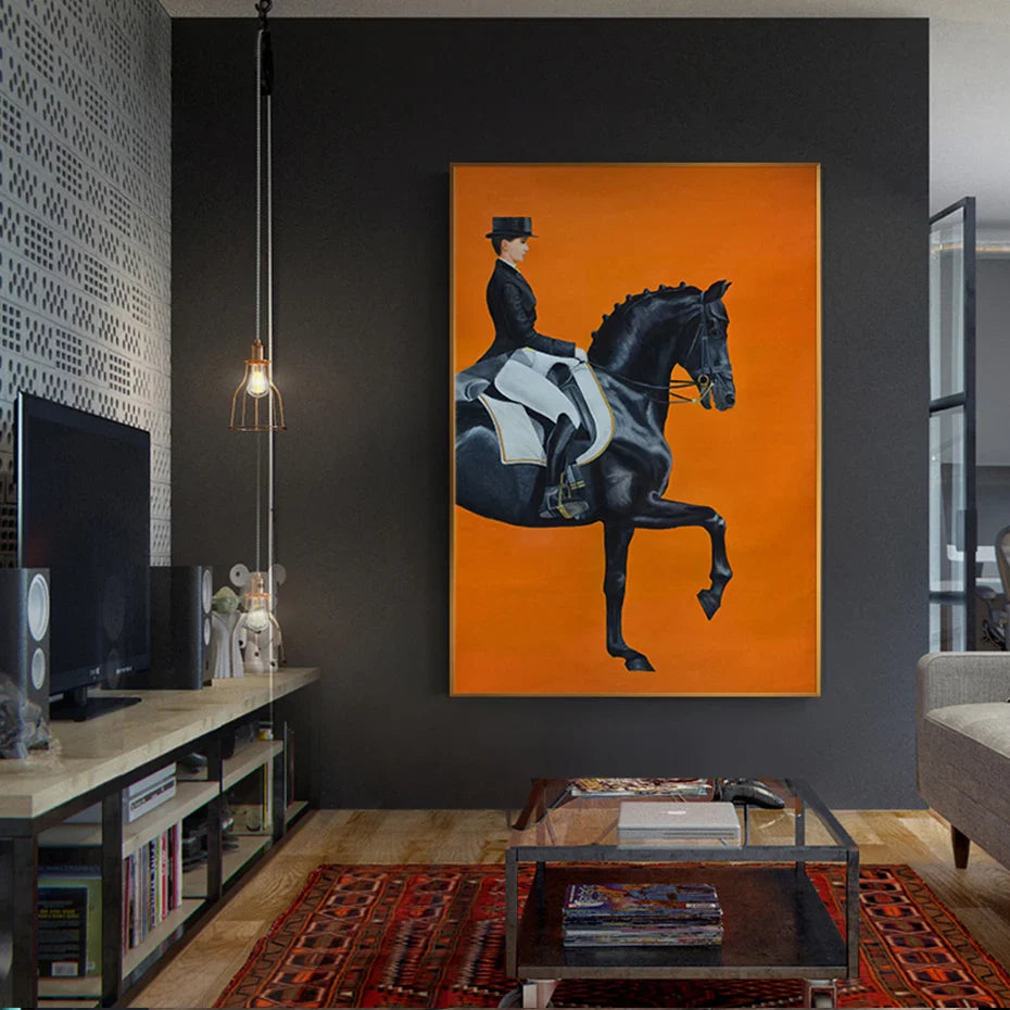 Horse rider painting