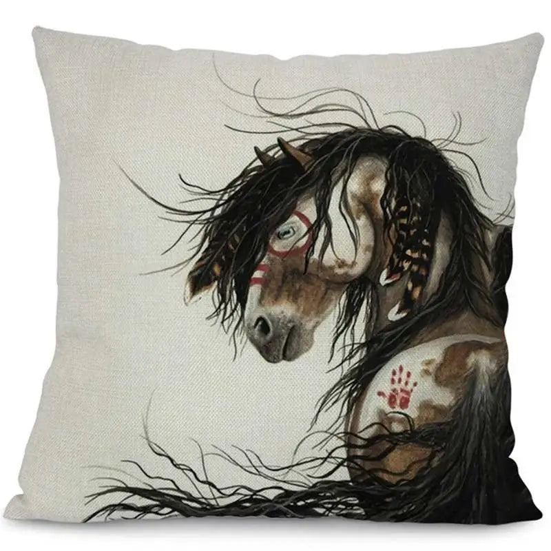 Horse throw pillow
