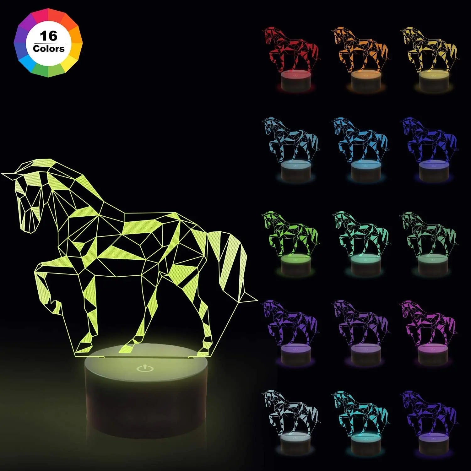 Horse with lights