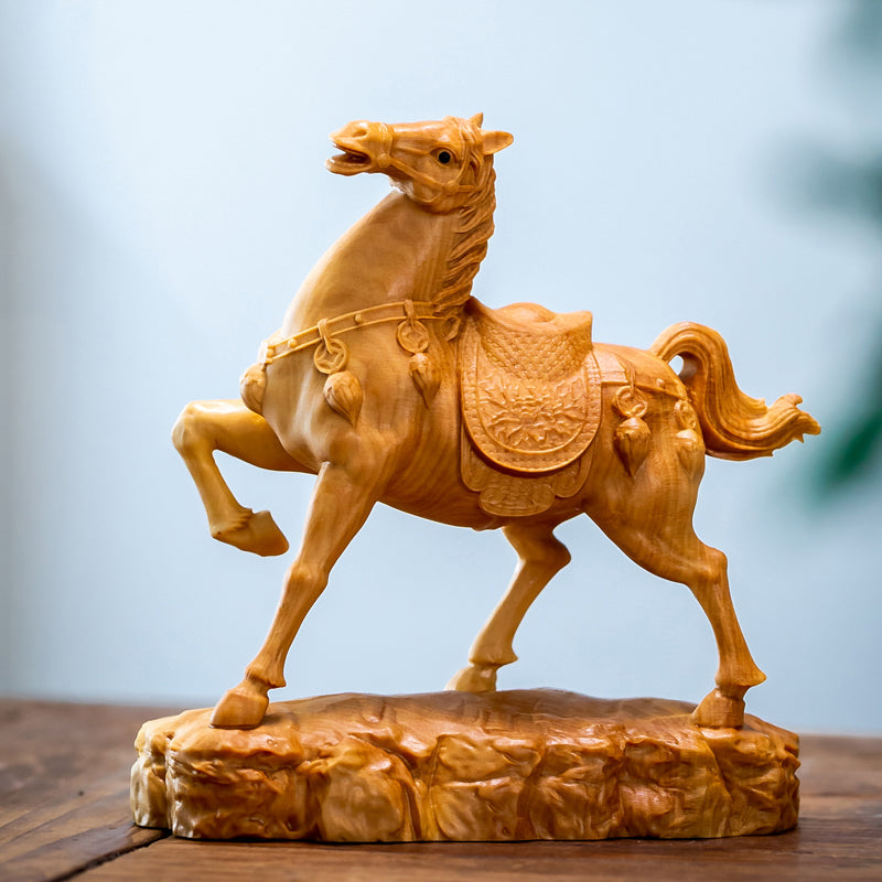 Horse wooden statue