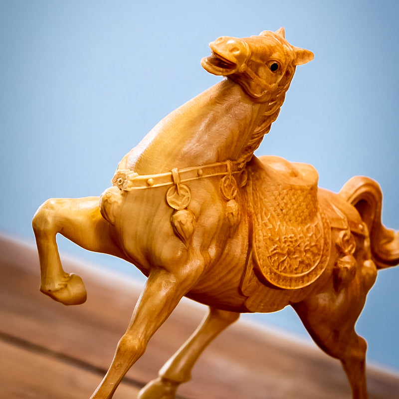 Horse wooden statue