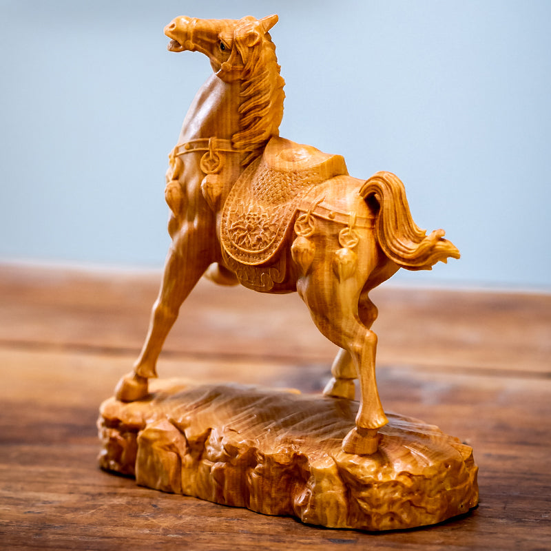 Horse wooden statue