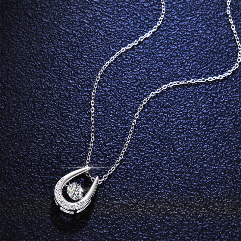 Horseshoe gold necklace charm - Dream Horse