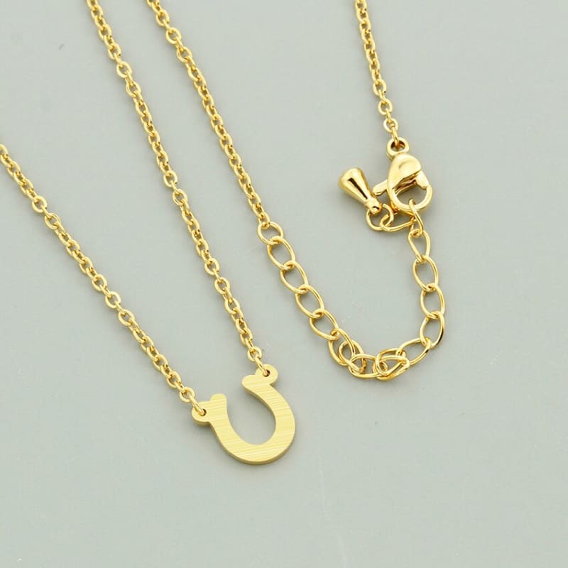 upside down horseshoe necklace gold- Dream Horse