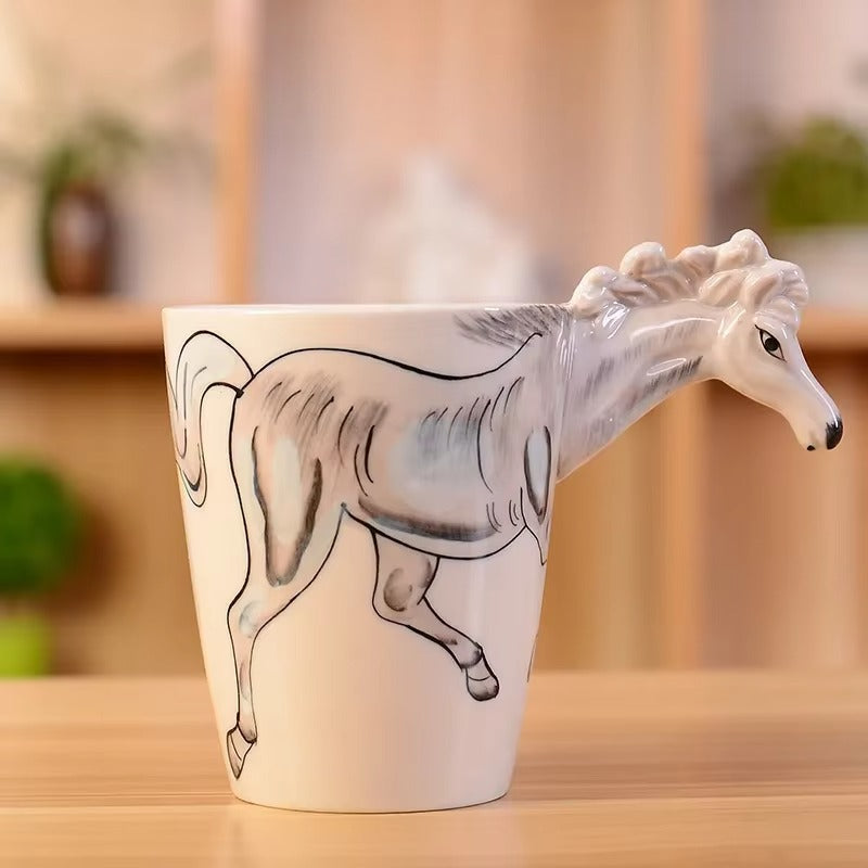 Coffee mug with horses
