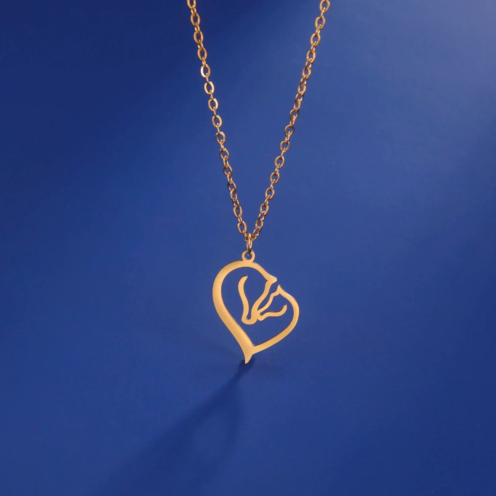 Rose gold horse necklace