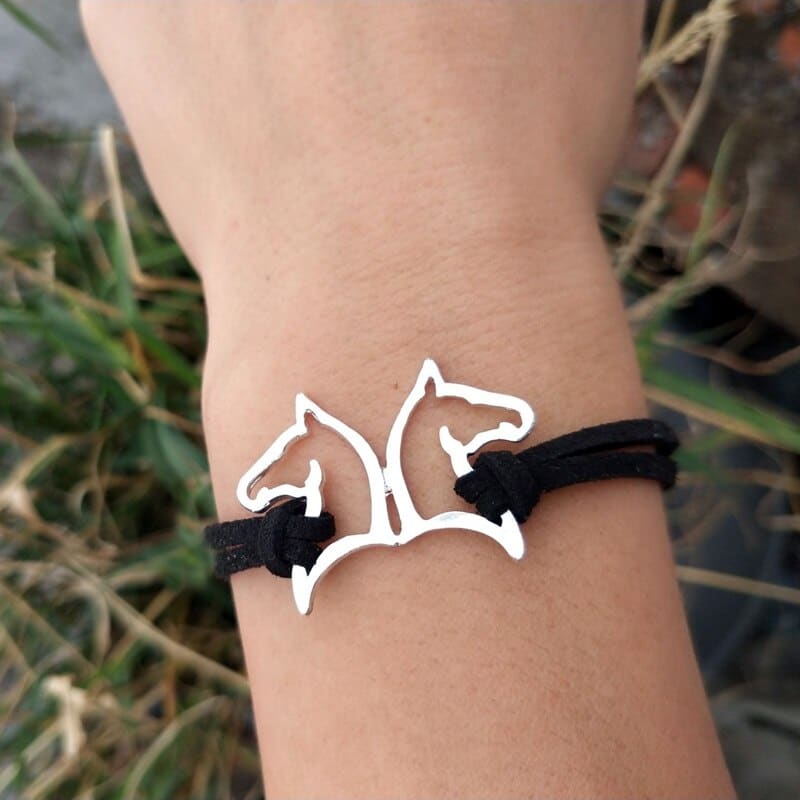 Silver horse bracelet (couple of horses) - Dream Horse