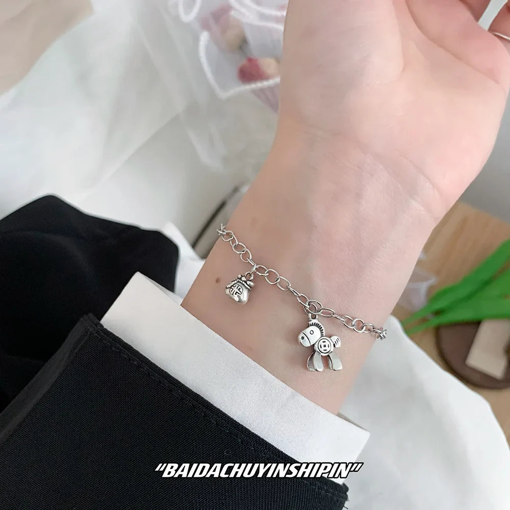 Sterling silver equestrian bracelets