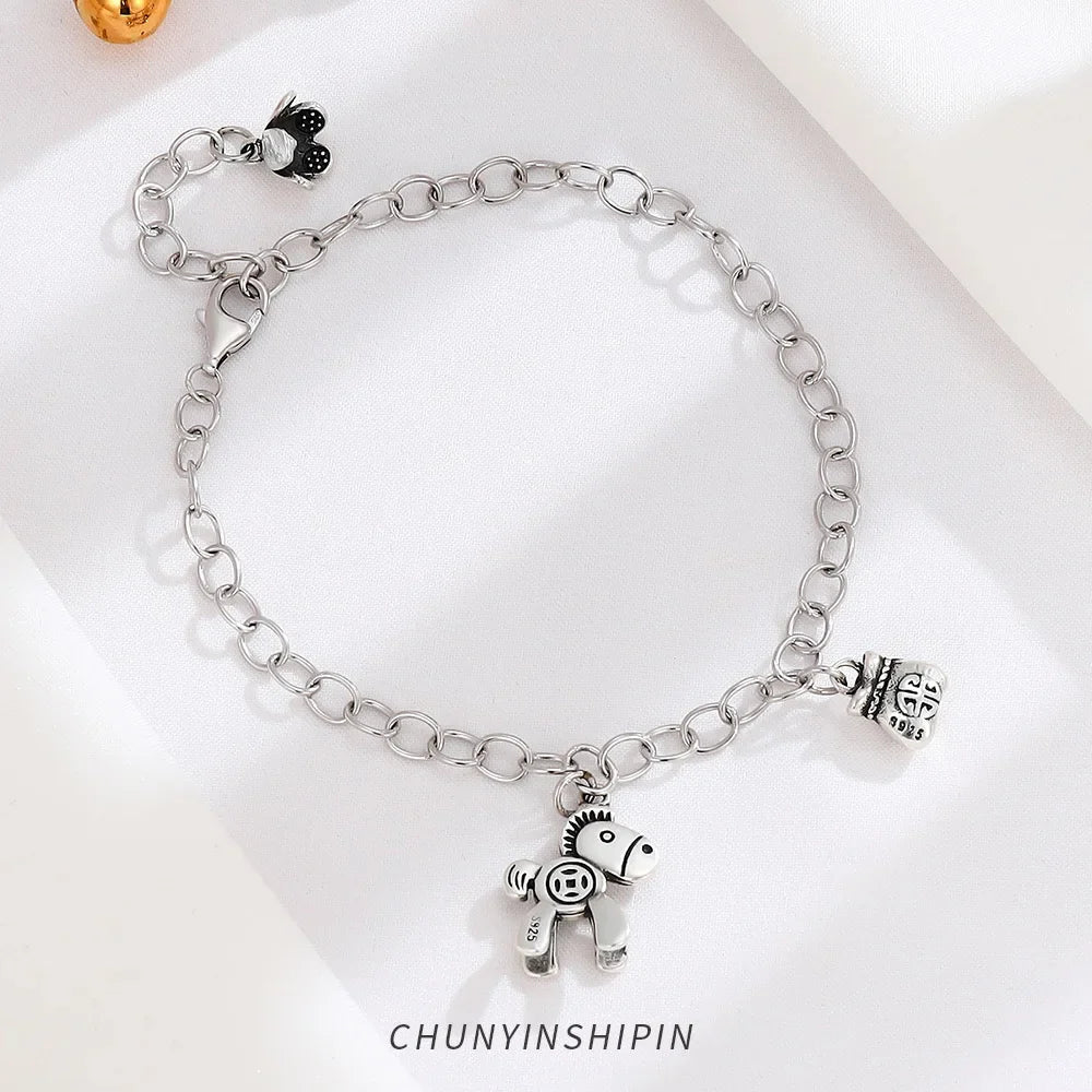 Sterling silver equestrian bracelets