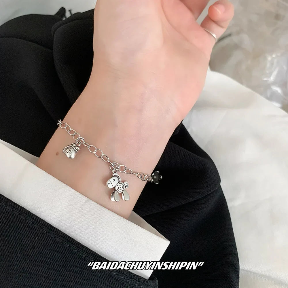 Sterling silver equestrian bracelets