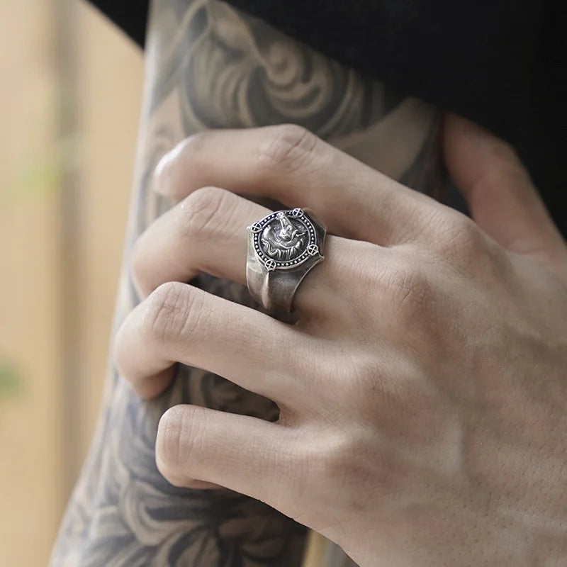 Sterling silver horse head ring
