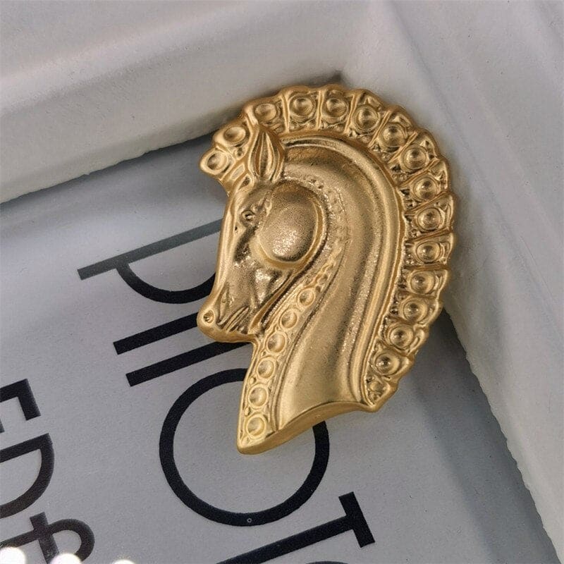 Vintage gold horse head brooch - Dream Horse