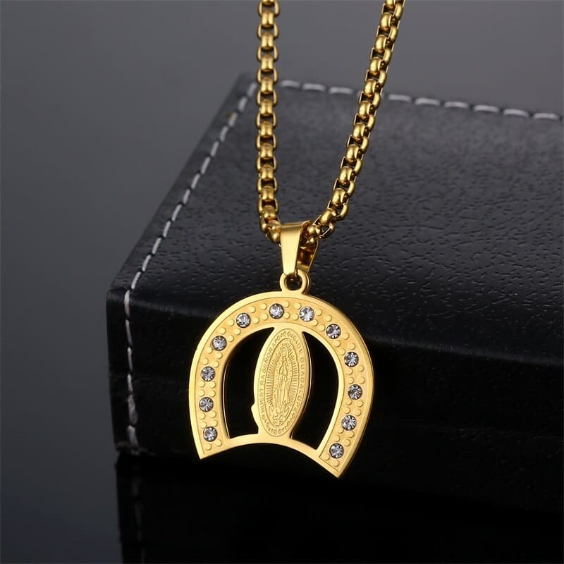 10k gold horseshoe necklace - Dream Horse