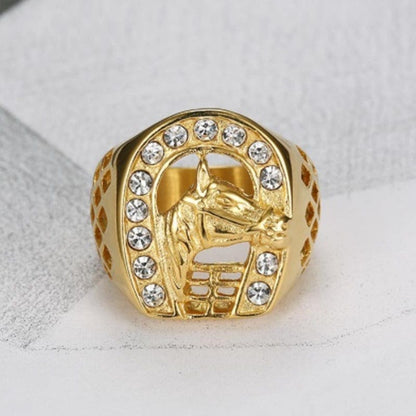 14k gold horseshoe ring - Dream Horse