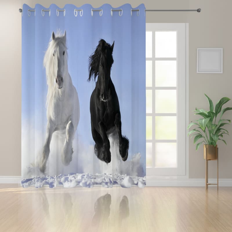 Black and white horse curtains - Dream Horse