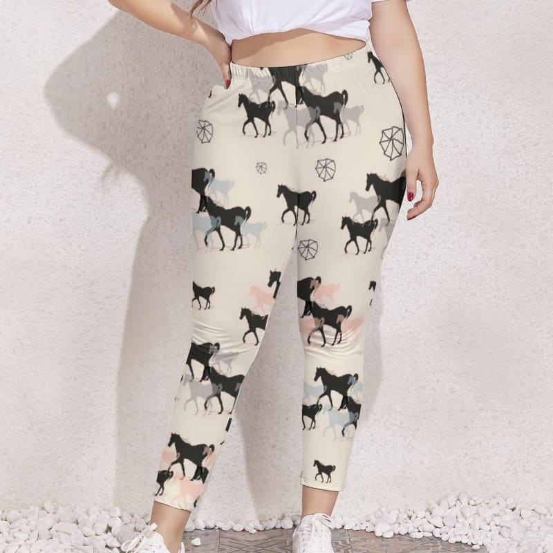 Horse Head Camo Pattern Equestrian Leggings - The Painting Pony