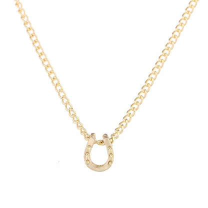 Gold colored horseshoe necklace - Dream Horse