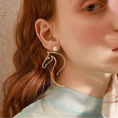 Gold horse earrings (women) - Dream Horse
