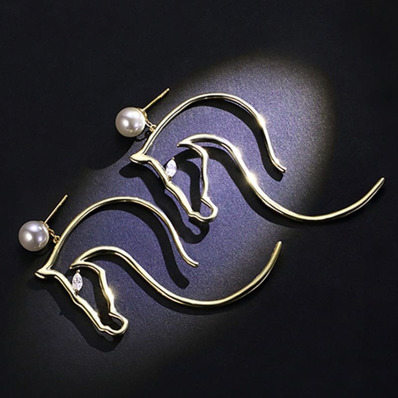 Gold horse earrings (women) - Dream Horse