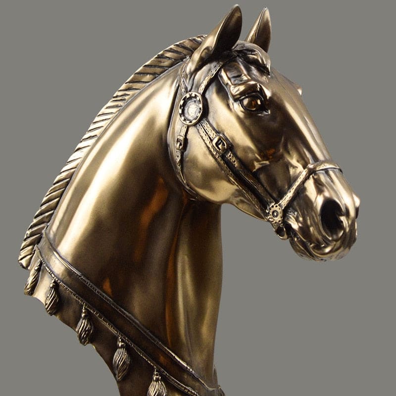 Gold Horse Head Statue - Dream Horse