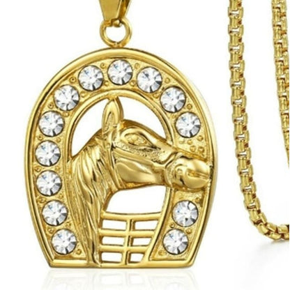 Gold horse pendant necklace - Dream Horse