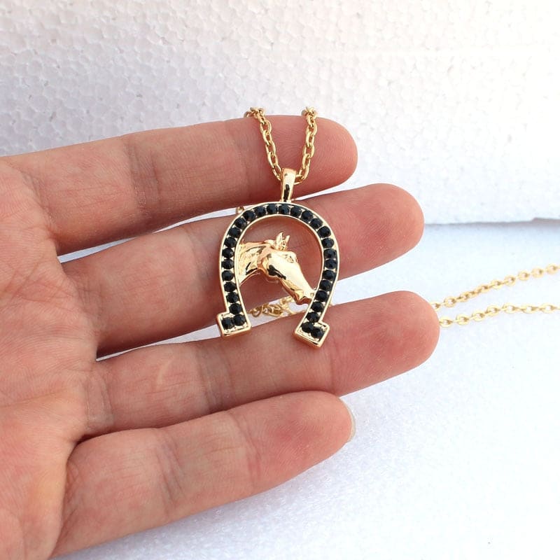 Gold horse shoe necklace - Dream Horse