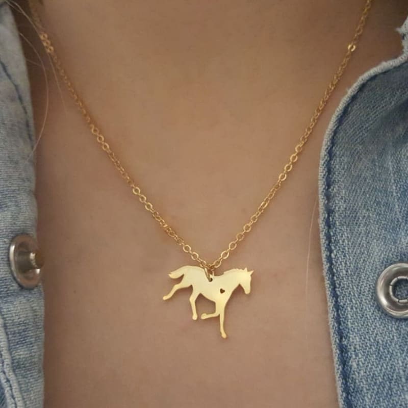 Horse necklace gold for sale - Dream Horse