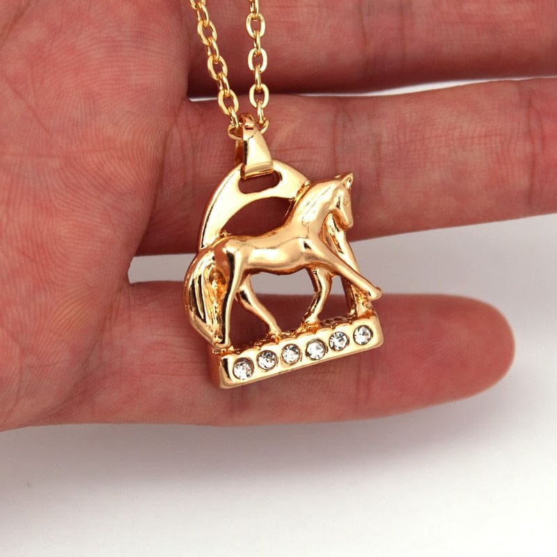 Horse necklace with crystal stirrup - Dream Horse