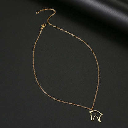Horse pendant necklace gold - Dream Horse