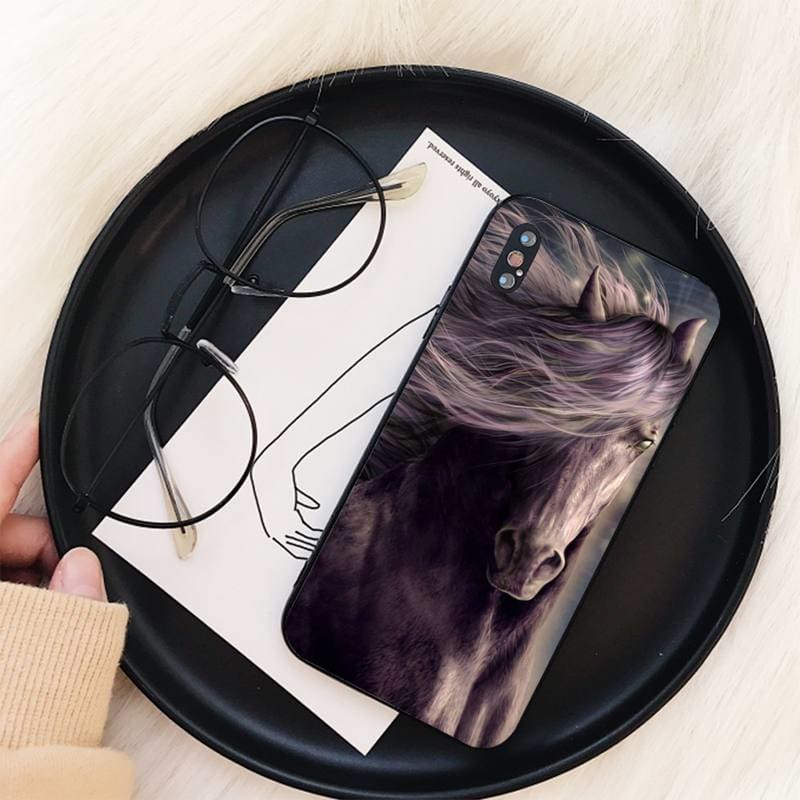 Horse phone case (Black horse paint) - Dream Horse