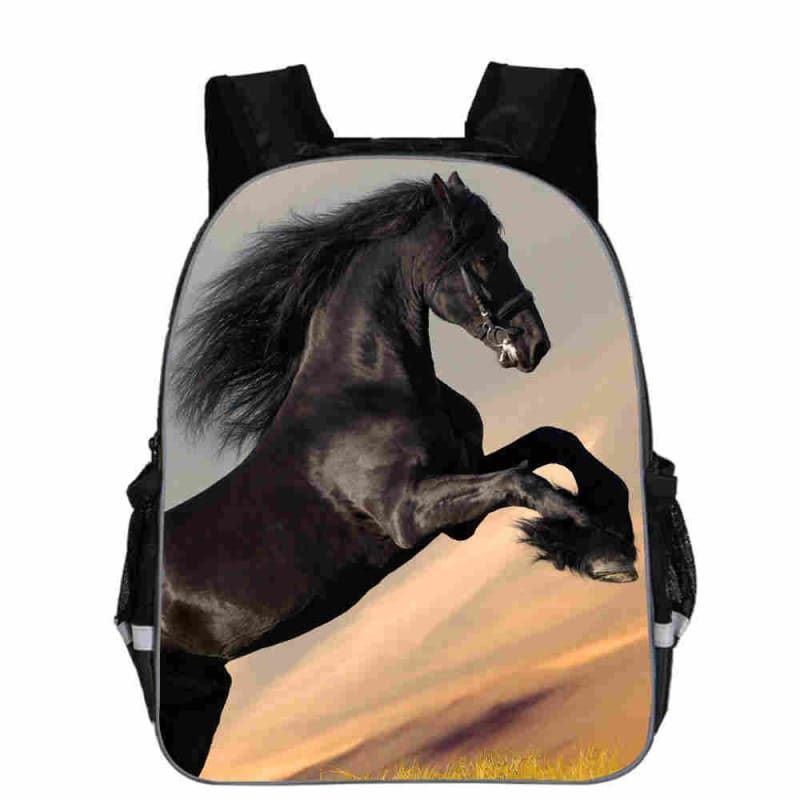 Horse print backpack (Orange Black) - Dream Horse
