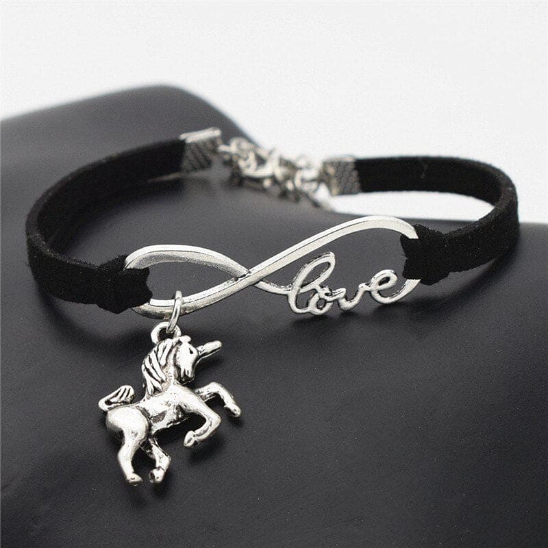 Leather horse bracelet (charms) - Dream Horse