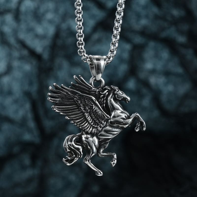 Necklace Pegasus in stainless steel - Dream Horse