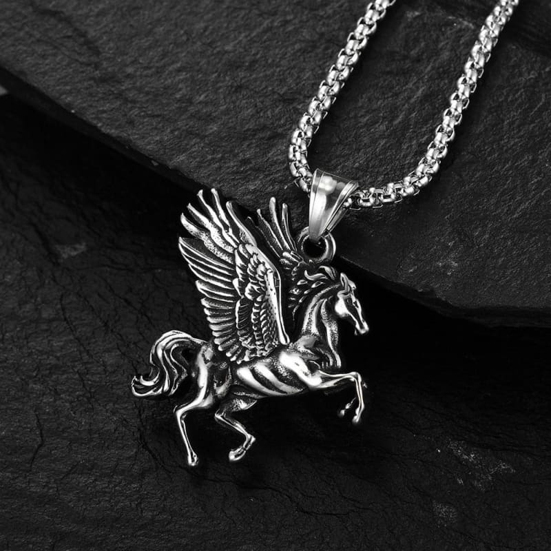 Necklace Pegasus in stainless steel - Dream Horse