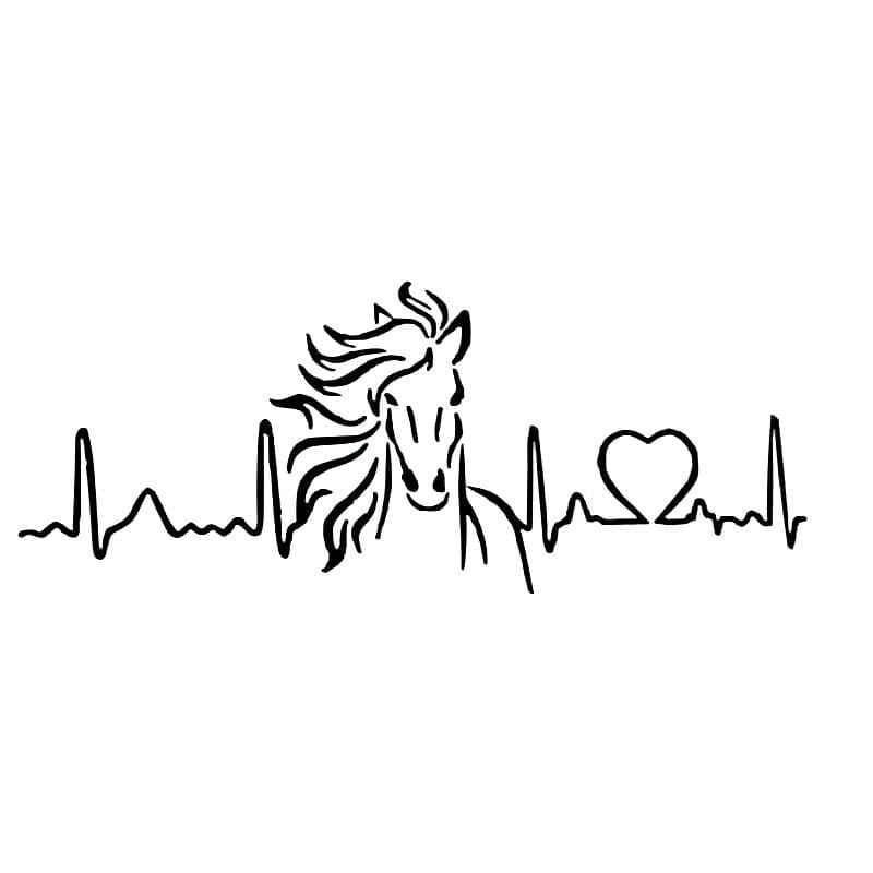 Personality car sticker horse (heartbeat) - Dream Horse