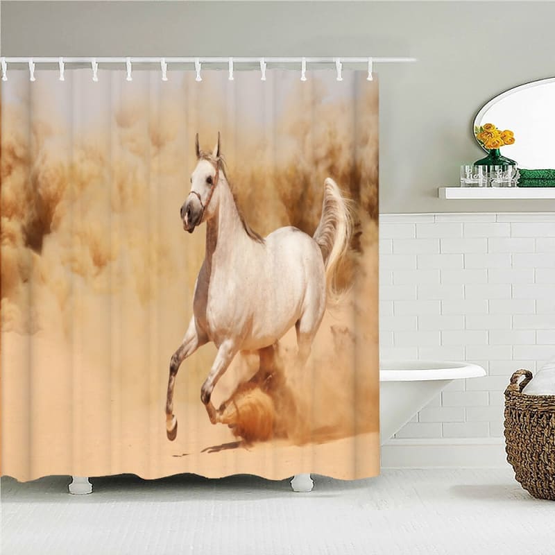 Shower curtain without hooks - Dream Horse