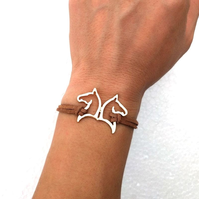 Silver horse bracelet (couple of horses) - Dream Horse