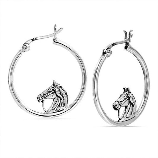 Silver horse earrings for horse lovers - Dream Horse